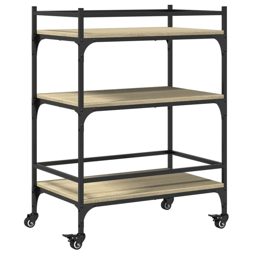 Carrello Cucina SYFAX Rovere Sonoma 65cm Legno Multistrato Salvaspazio