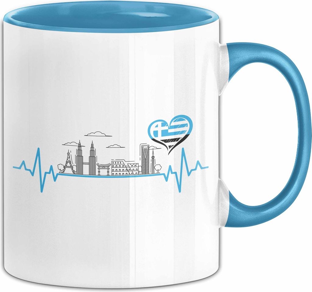 Bochum Tasse Herzschlag Herz Ruhrpott Kohle Heimat Bochum Stadt Kaffee-Becher (Blau)