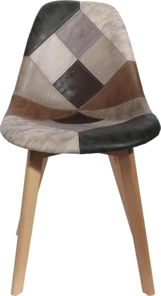 Chaise Patchwork en Polyuréthane - Lot de 4 Chaises Design Nordique - 2