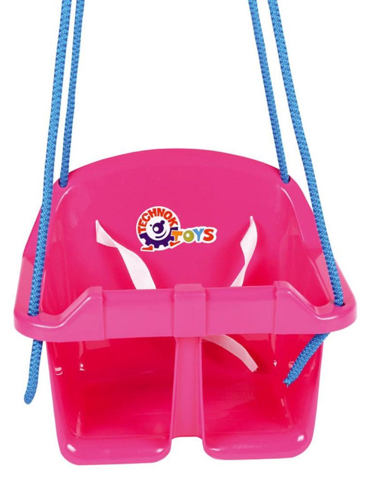 Baby-Plastikschaukel, rosa, Tragkraft 20 kg, 36 x 30 x 29 Produktbild 