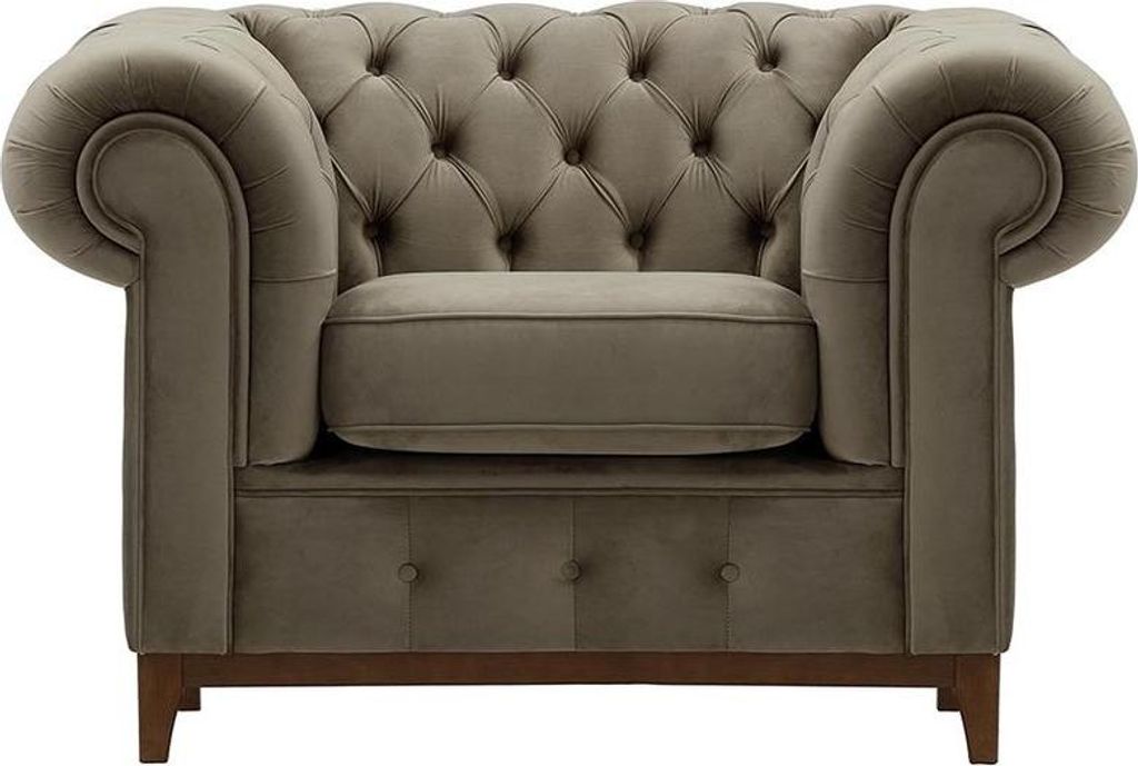 Sessel Chesterfield Grand-Velluto 17-dunkle Eiche
