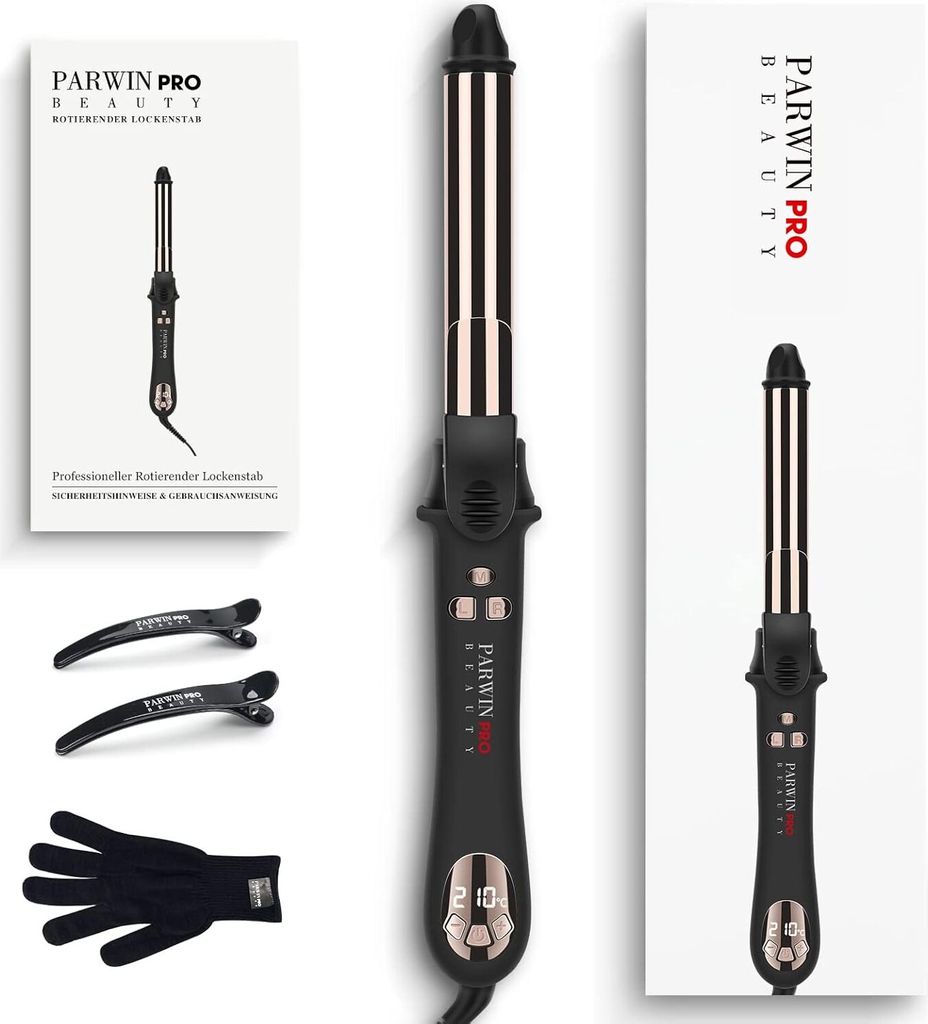 Glätteisen 360° Rotierender Lockenstab Automatisch 25mm Keramik-Beschichtung, Nano-Titan-Beschichtung, Hair Curler mit LCD Display,120-210