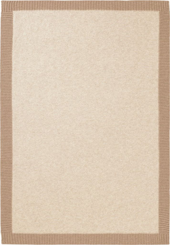 Biederlack Plaid mit Patentrand Lovely & Sweet Farbe Wool Knit nature Größe 75 x 100
