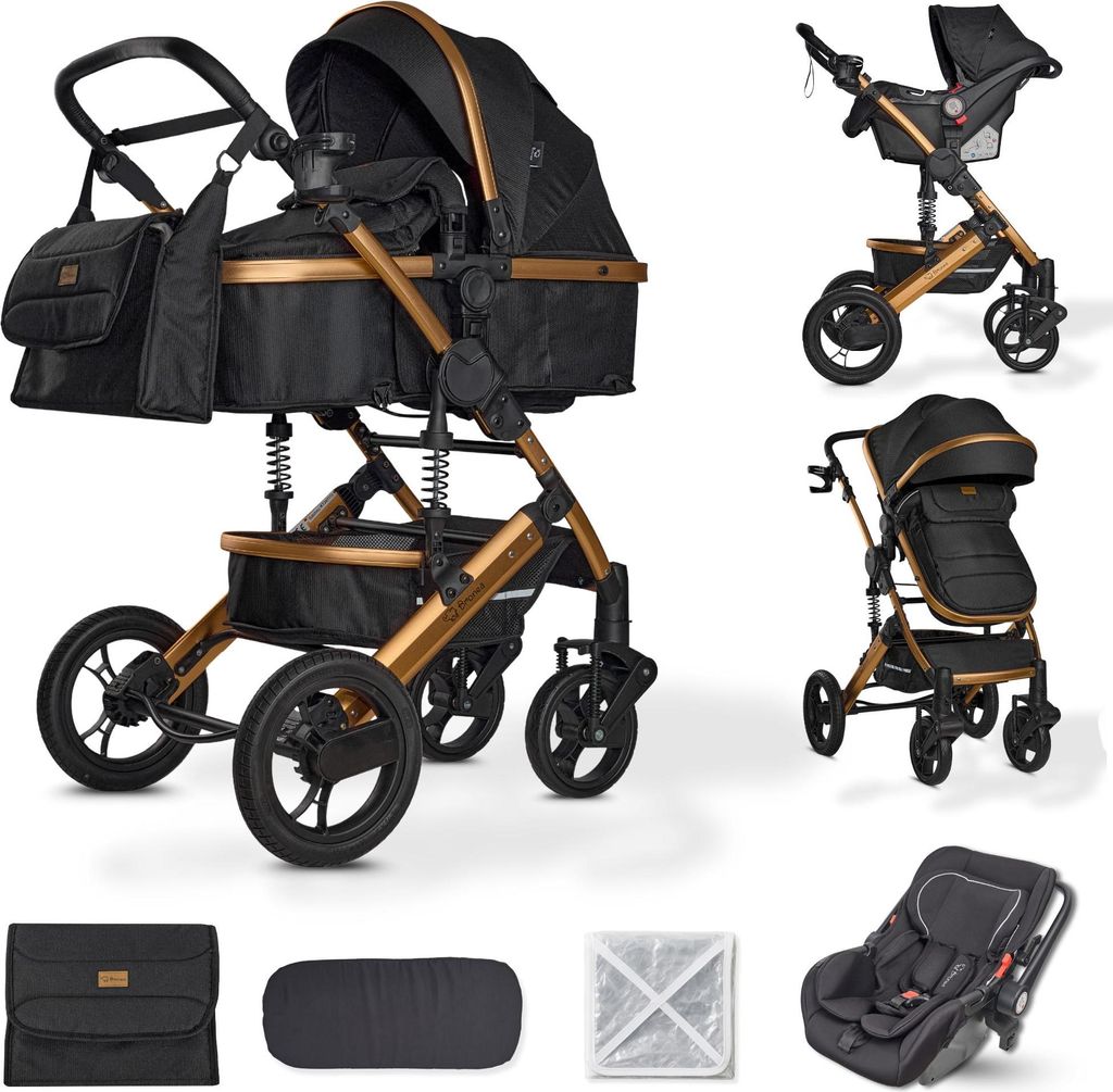 BRONEA® EXQUISE 2.0 Kombi-Kinderwagen 3-in-1 mit MATRATZE & Produktbild 