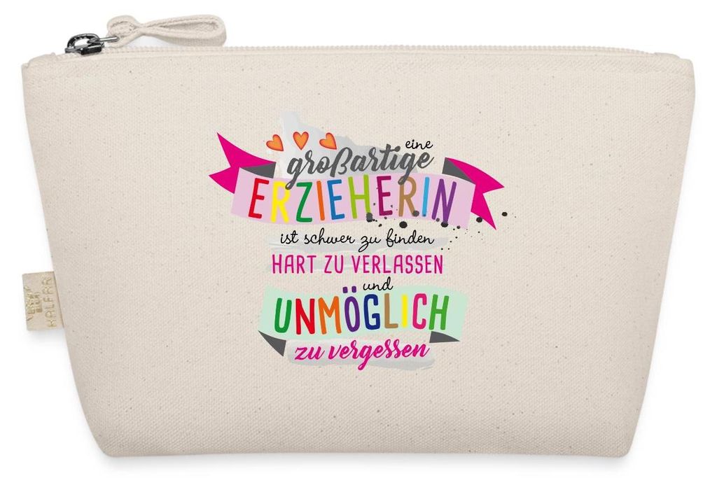 Spreadshirt Großartige Erzieherin Spruch Geschenkidee Täschchen, One size, Natur