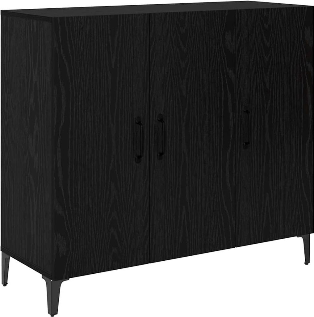 SYFAX Sideboard Schwarz Eichen-Optik 34 x 90 x 80 cm Holzwerkstoff