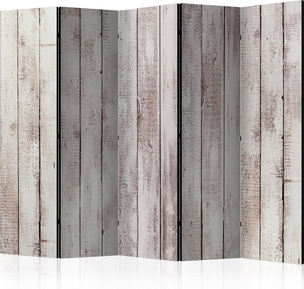 5-teiliger Doppelseitiger Vlies Paravent - Exquisite Wood II 225x172 cm Muster f-C-0369-z-c