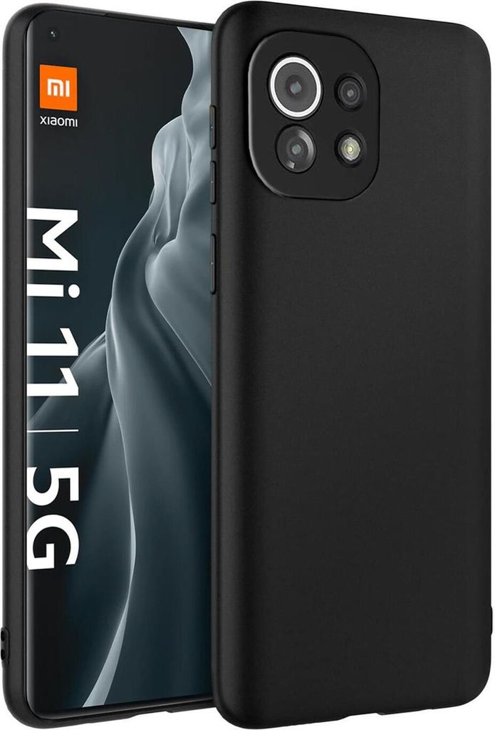 Silikon Hülle für Xiaomi Mi 11 Schutzhülle Matt Schwarz Produktbild 