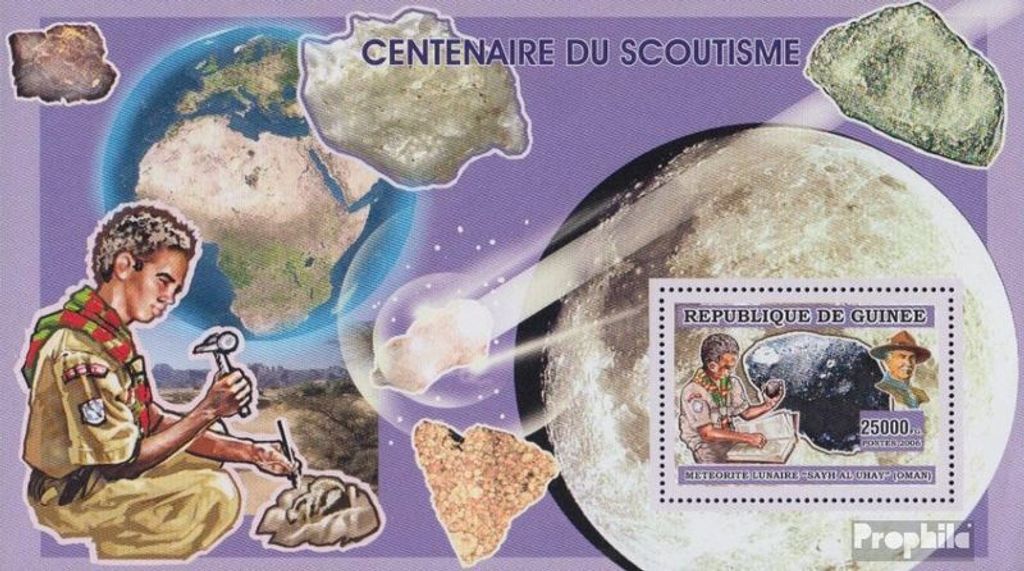 Briefmarken Guinea 2006 Mi Block 1025 (kompl. Ausgabe) postfrisch Pfadfinder - MINERALIEN