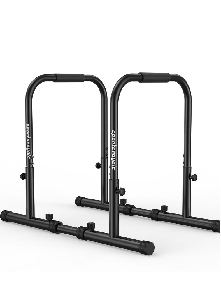 SPORTSROYALS Handstandtrainer Dip Barren mit 400kg Belastbarkeit, höhenverstellbar von 81 bis 96cm, doppelte Sicherung, stabiler Kraftsport Barren
