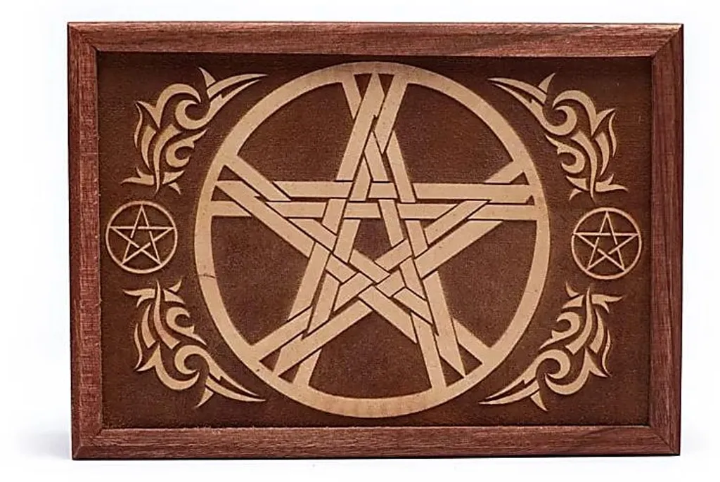 Boîte de Rangement Tarot Pentacle Gravé - Accessoire de Divination - 2