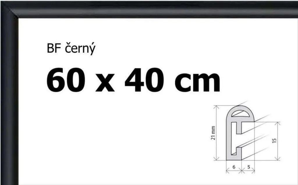 Cornice per Puzzle 60x40 cm BFHM - Nero Opaco - Protezione in Crilex