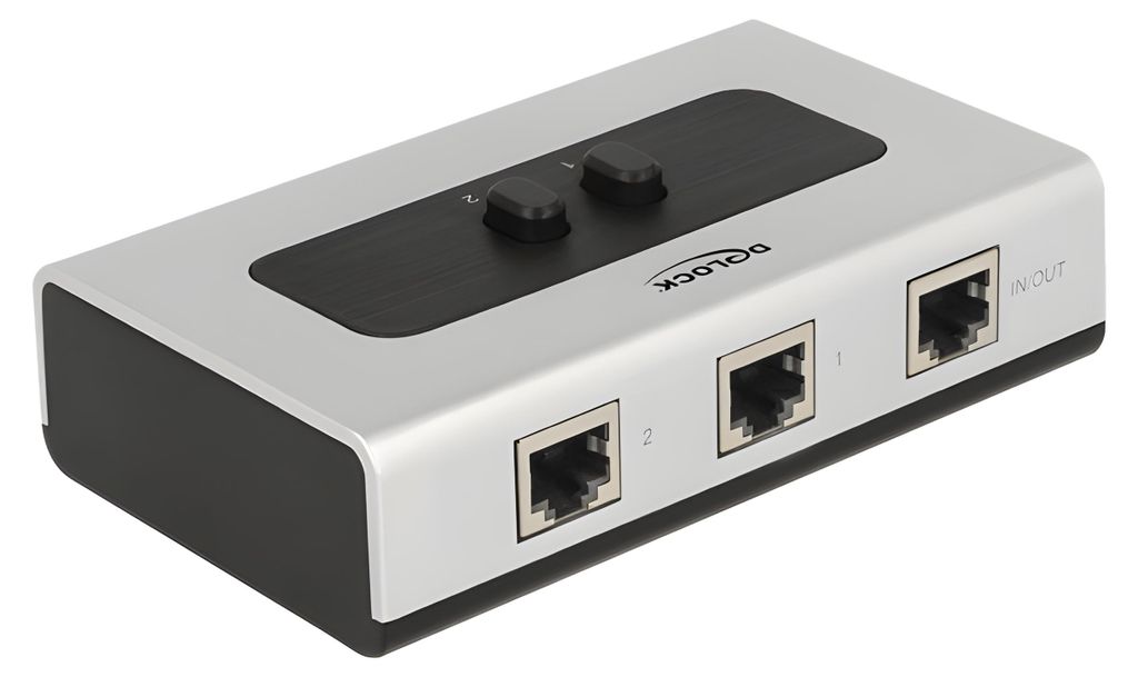 Delock Switch RJ45 10/100/1000 2 port manual bidirectional Obrázek produktu 