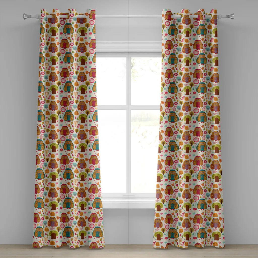 Tenda Alta Qualità ABAKUHAUS Gufi Vintage | 280x225 cm Satinato