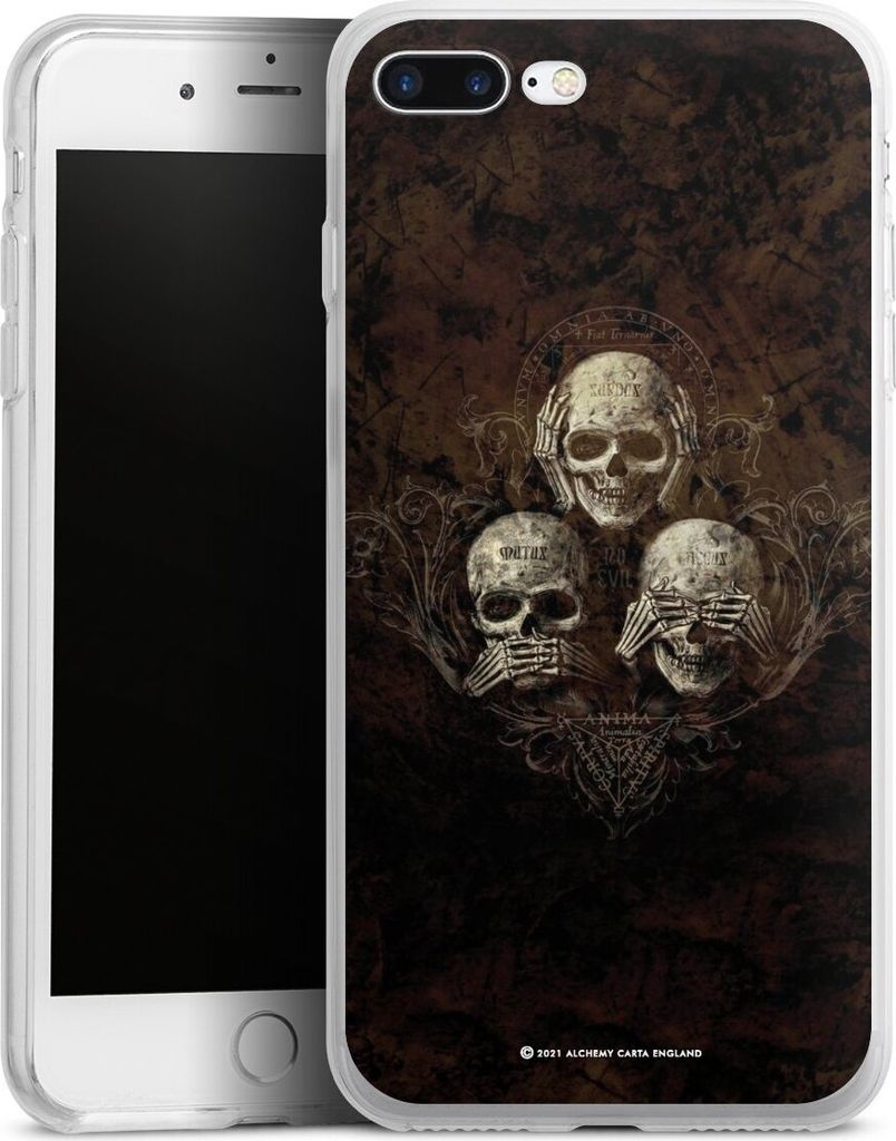 DeinDesign Handyhülle für Apple iPhone 8 Plus Silikon Hülle Case Smartphone Schutzhülle Art Gothic Totenköpfe