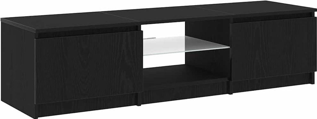 TV-Schränk Schwarz Eichen-Optik 140 x 38,5 x 36 cm