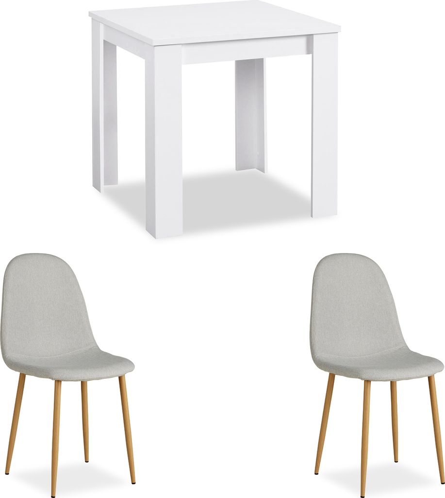 Table 80x80 cm Group Salle à Manger 2 Chaises Gris Table à Image du produit 