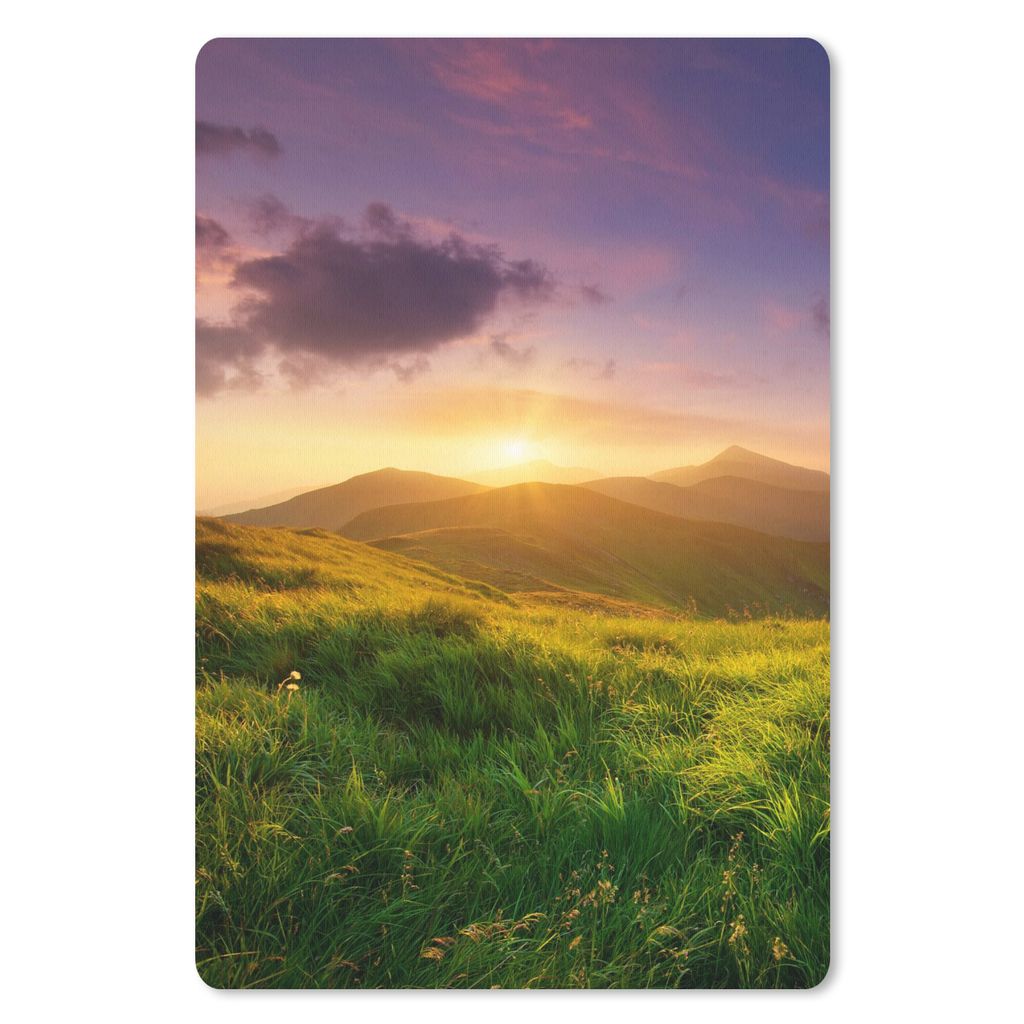 MuchoWow Mauspad Mousepad Berge - Sonne - Natur 18x27 cm - Mousepads - Maus Mat - Pad - Mausunterlage
