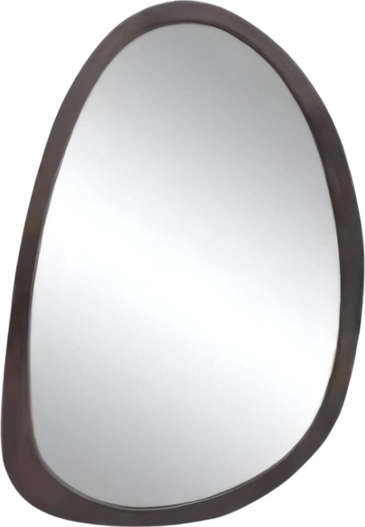 Wandspiegel Luxeus – Organisch – 50x70cm – Für Wohnzimmer, Schlafzimmer & Badezimmer – Dekorativ – Walnuss-Holzrahmen