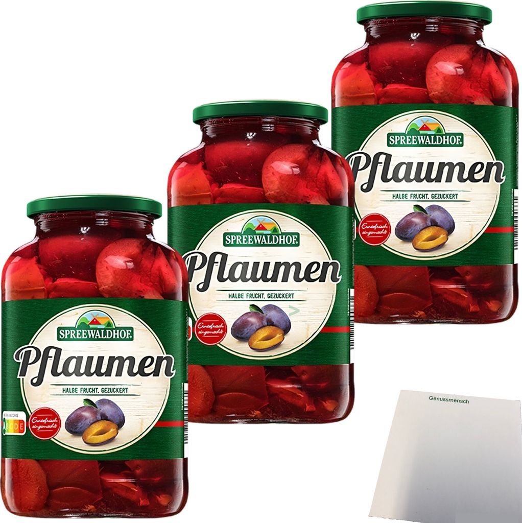 Spreewaldhof Pflaumen halbe Frucht 3er Pack (3x680g Glas) + Produktbild 
