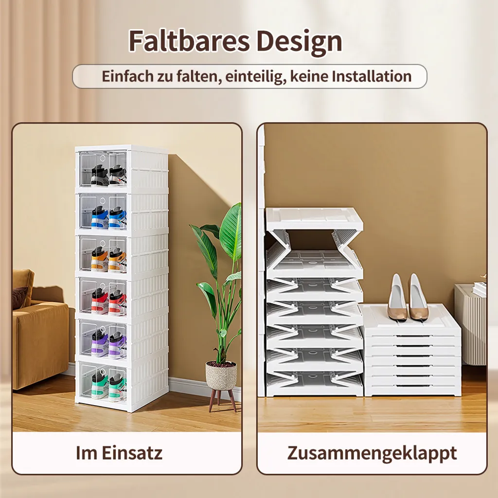 Rangement chaussures empilable en plastique 6 compartiments modulables