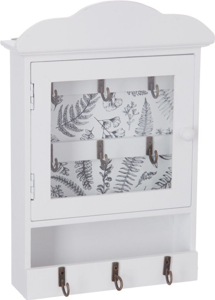 Keys Cabinet, Dřevěný úložný box, Vintage, Bílá Obrázek produktu 