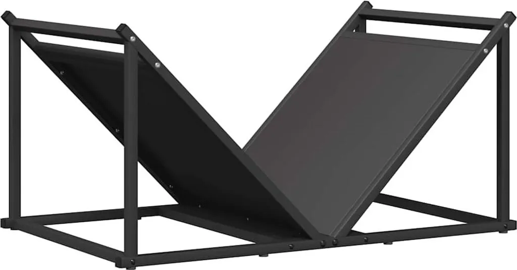 Range-bois vidaXL noir 70x43 cm : fini le bois en désordre au sol