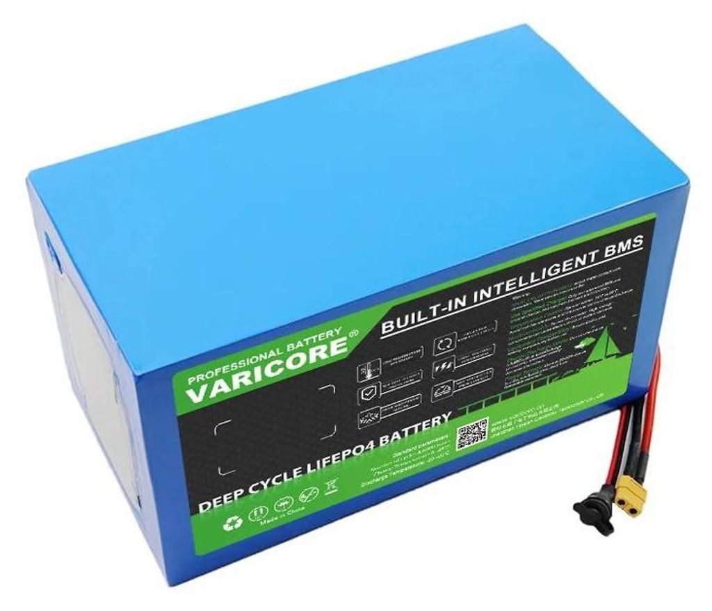 48V 30Ah LiFePO4 Akku - 32140 16S2P Batteriepack - Wiederaufladbar mit BMS - Für 2000W E-Bike Roller & Offgrid-Solar - Dreieck DC Stecker männlich