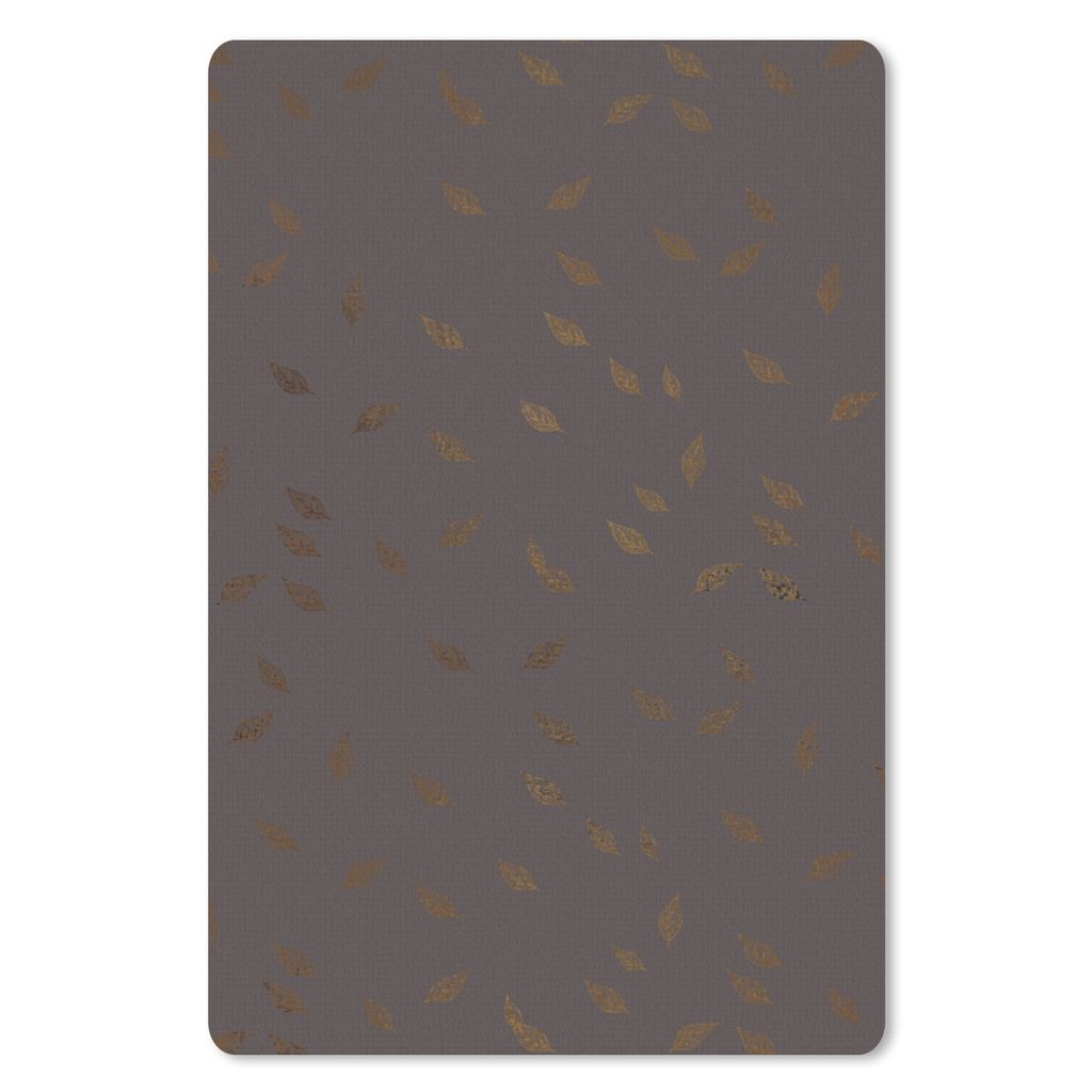 MuchoWow Mauspad Mousepad Muster - Grau - Gold - Blätter 40x60 cm - Mousepads - Maus Mat - Pad - Mausunterlage - Schreibtisch Accesoire