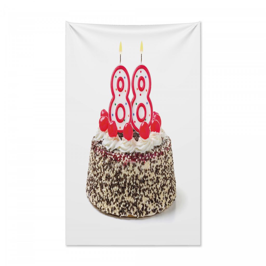 Abakuhaus Bunt Wandteppich und Tagesdecke, Glückliche alte Jahre Kuchen aus Weiches Mikrofaser Stoff Kein Verblassen Klare Farben Waschbar, 140 x ...