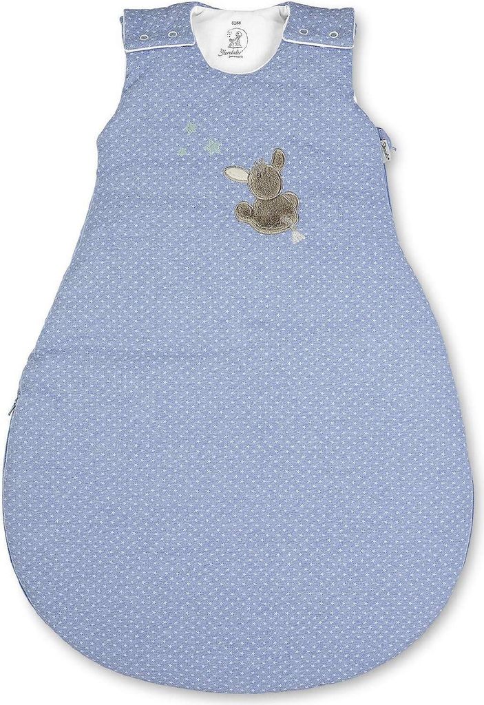 Sterntaler Baby-Schlafsack, Esel Emmi, Reißverschluss und Knöpfe, Größe: 50/56, Hellblau