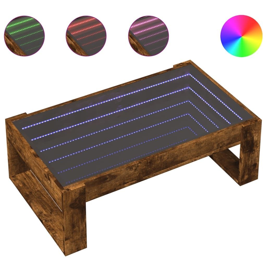 vidaXL Couchtisch mit Infinity-LED Räuchereiche 90x53x30 cm