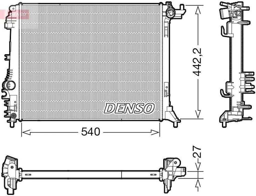 Refroidisseur d'eau moteur DENSO pour Renault Megane 4 toutes versions