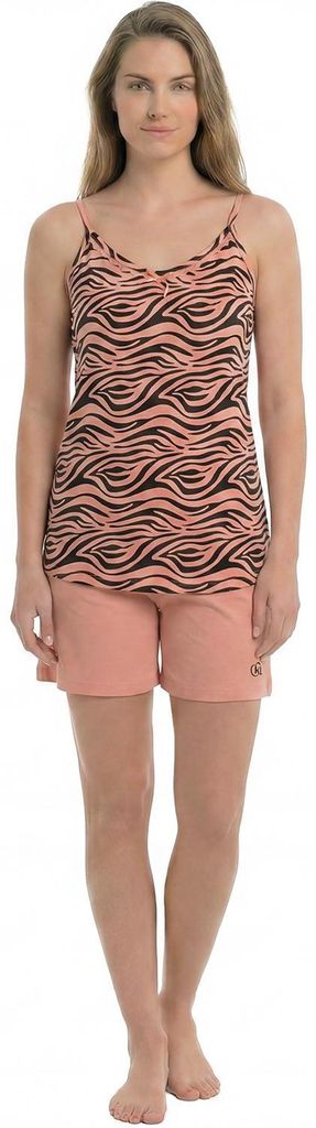 Kisses&Love Damen-Sommerpyjama aus 100 % Baumwolle mit dünnen Trägern KL45200