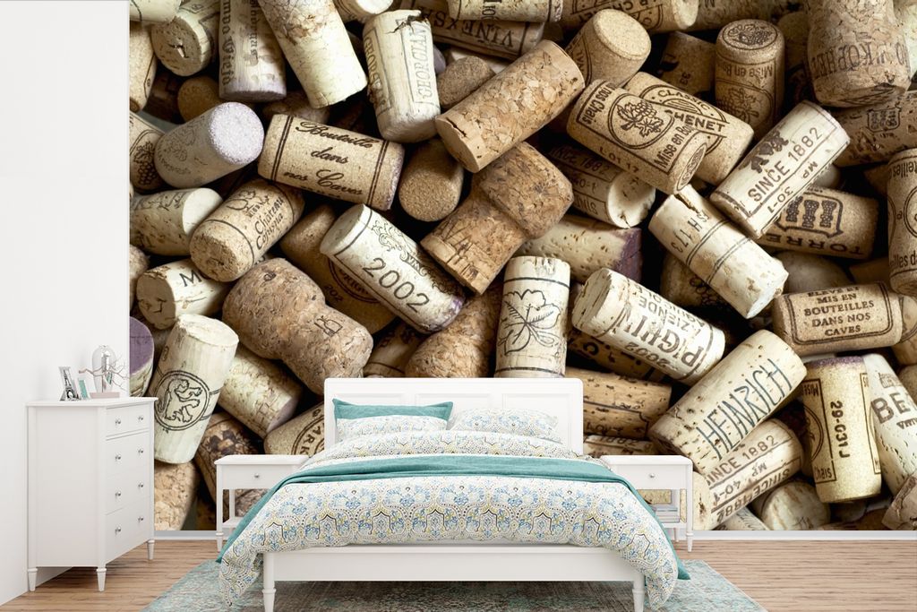 MuchoWow Fototapete für Wohnzimmer oder Schlafzimmer Wandtapete Vinyl Motivtapete Eine große Menge an Korken - 420x280 cm - Zimmer für Kinder