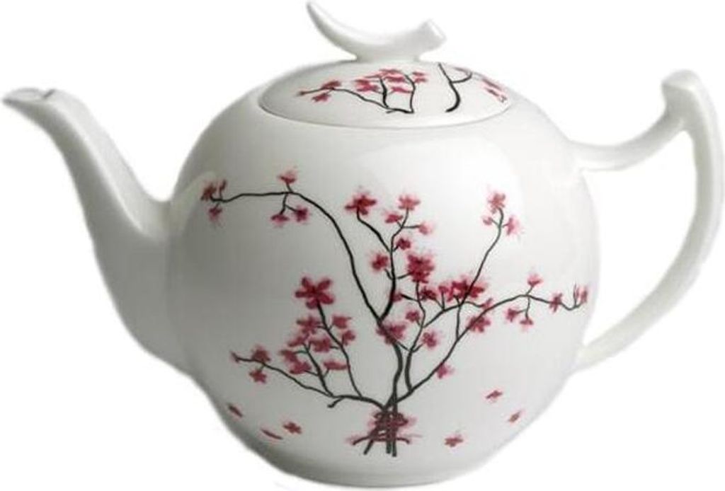 Teekanne CHERRY BLOSSOM mit Kirschblüten 2000ml weiß rosa Porzellan TeaLogic