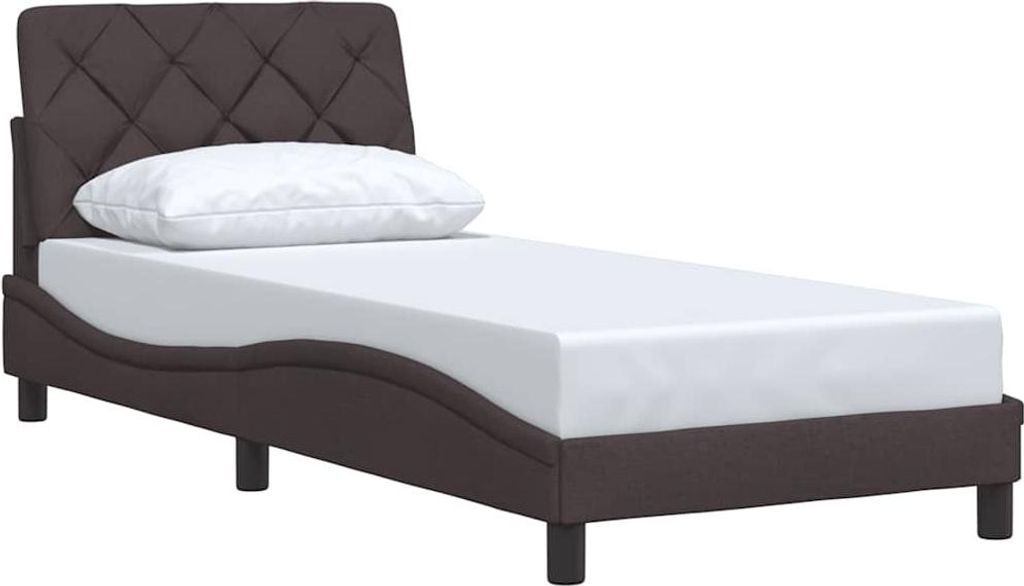 vidaXL Bettgestell ohne Matratze Dunkelbraun 90x190 cm Stoff