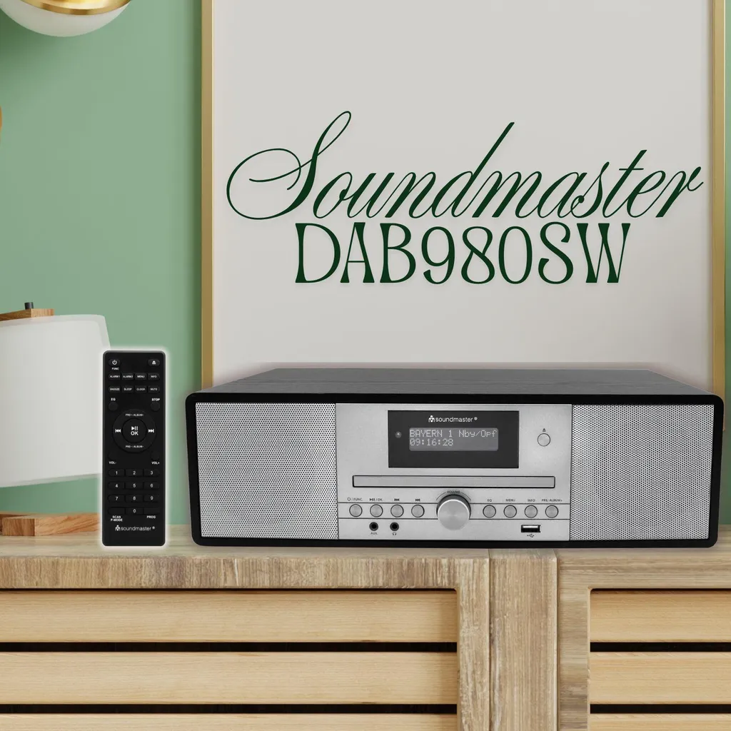 Soundmaster DAB980SW Chaîne Compacte DAB+ Bluetooth et CD MP3 Noir - 6