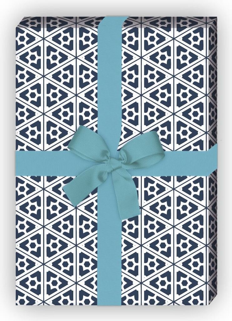 Orientalisches Geschenkpapier Set mit edlem Mosaik, blau, - G8455, 32 x 48cm