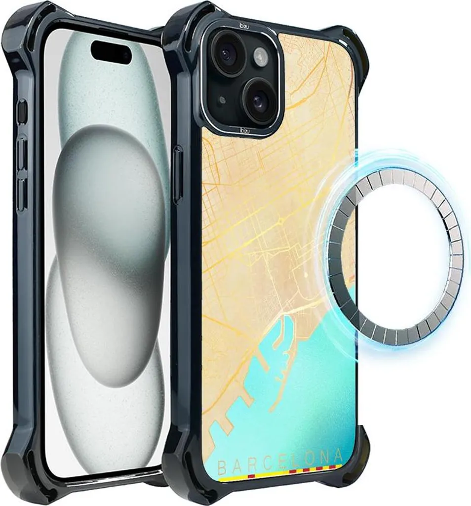 Custodia Protettiva iPhone 15 IBIZU DropGuard Ultra MagSafe Barcellona