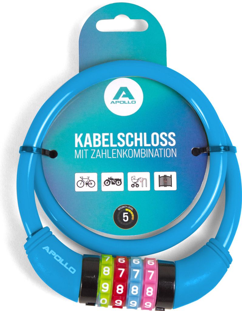 Kabelschloss / Zahlenschloss - Blue - 650mm Produktbild 