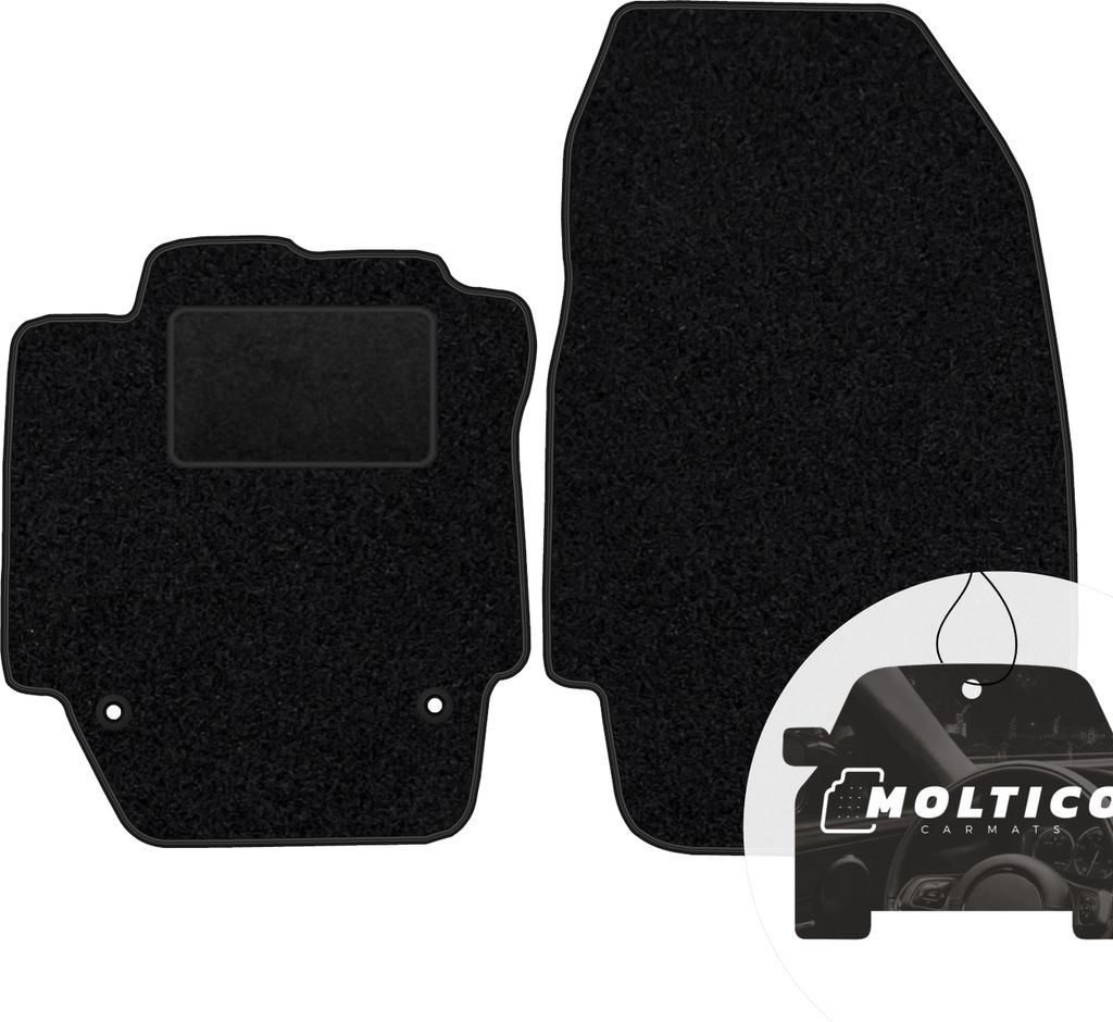 moto-MOLTICO Vorne Fußmatten Auto Velours Autoteppiche Schwarz Automatten Set 2-teilig passend für Renault Captur 2014-2019