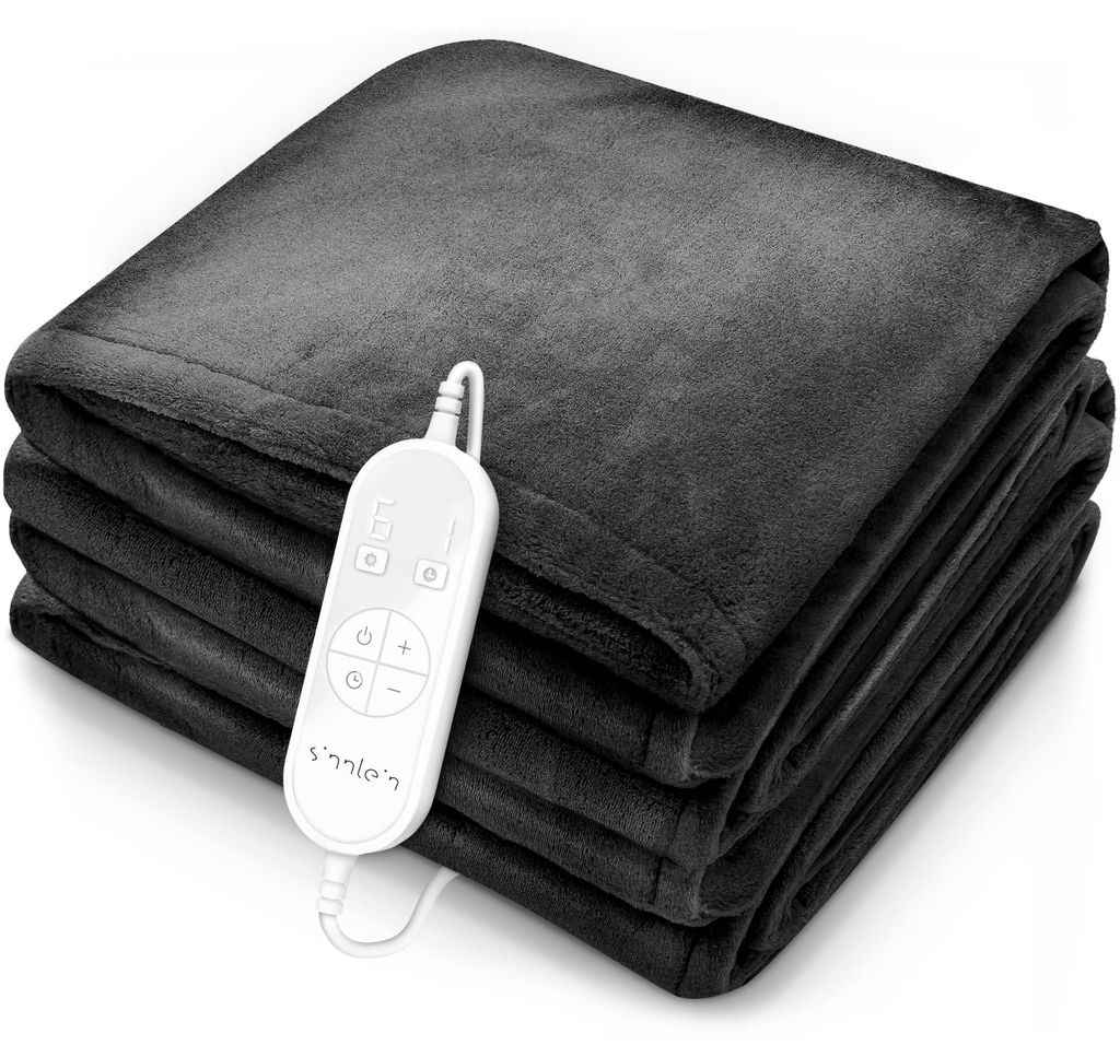 sinnlein® plyšová elektrická deka 160 x 120 cm antracitová Obrázek produktu 