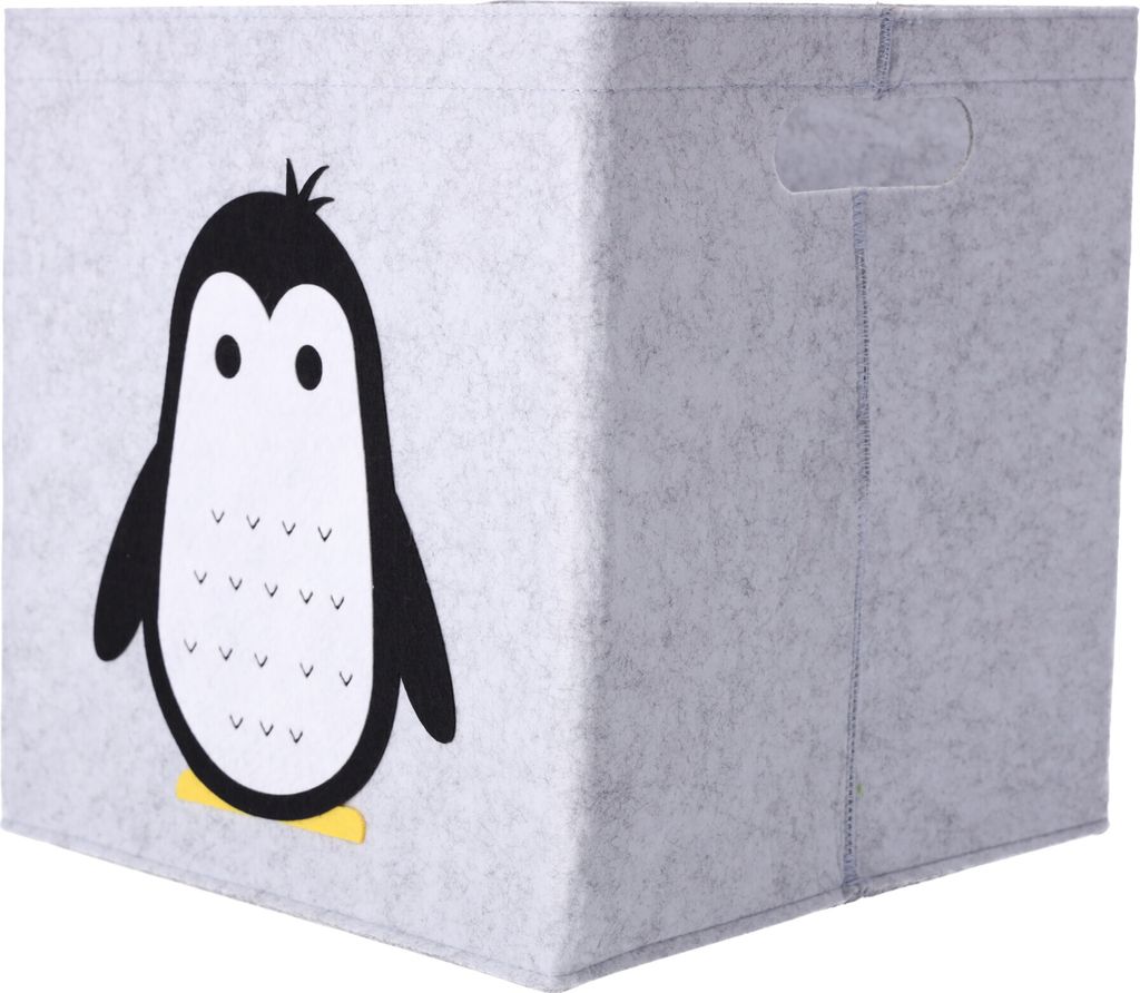Bracia Mebelek | Aufbewahrungsbox - 30x30x30 cm - Spielzeugkiste, Aufbewahrung Kinderzimmer, Toy Box - Pinguin