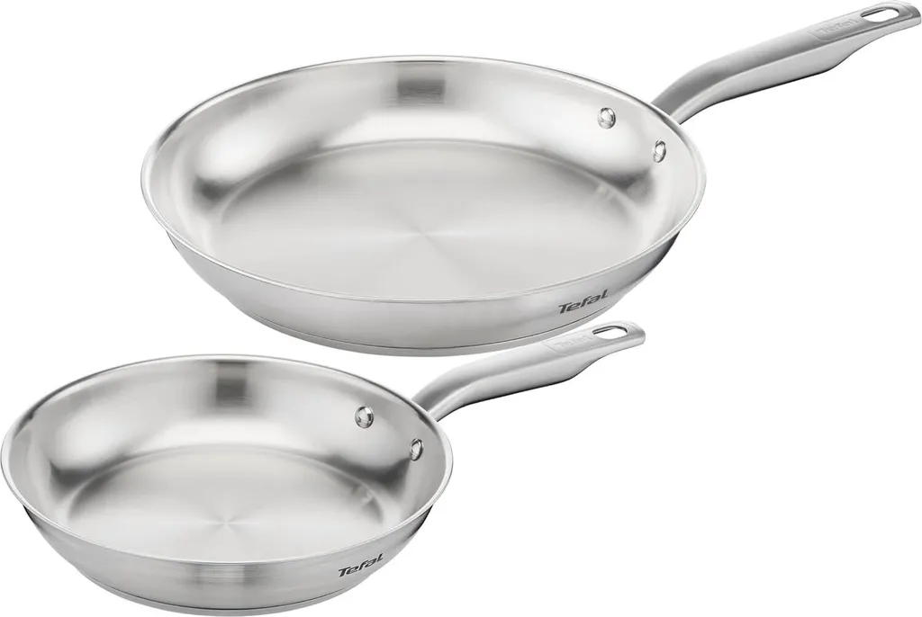 Set 2 Padelle Acciaio Inox 24-28 cm Professionale Induzione Forno