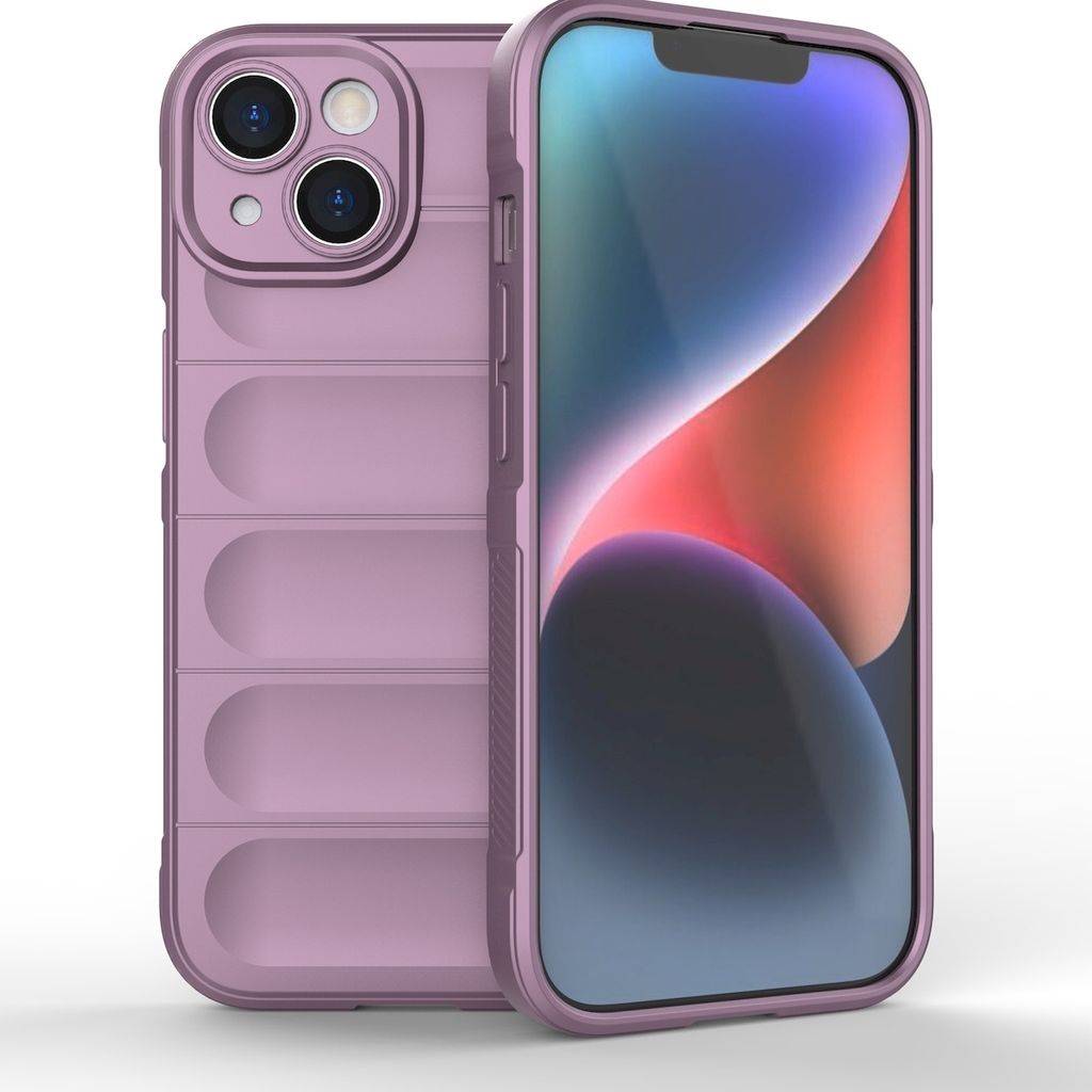 Mobigear Bumpy iPhone 15 Hülle Flexibles TPU Backcover - Lila