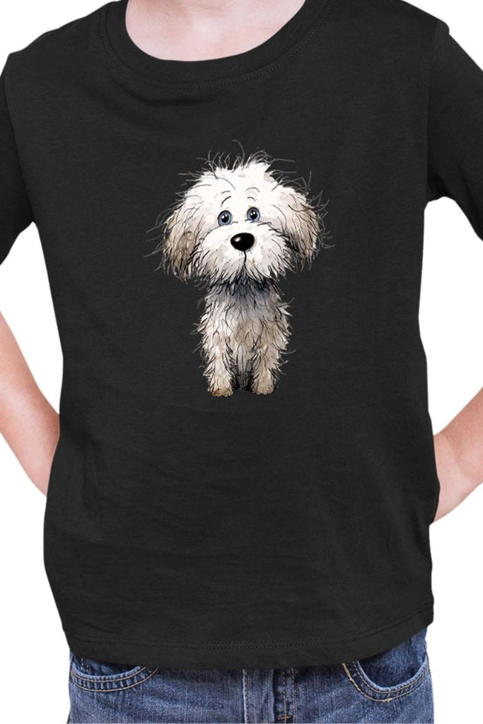 Kinder T-Shirt Funny Dogs Breeds Bichon Frise Dog Breed, 5-6 Jahr - 116 / Schwarz