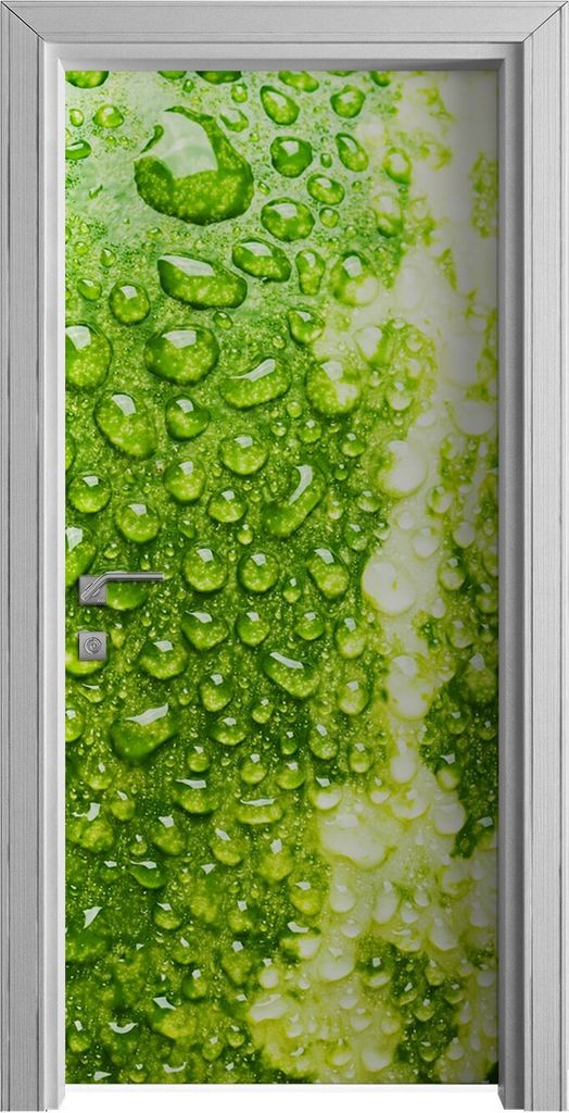 Tür Selbstklebende 90x210 cm Türfolie Türtapete Klebefolie - Wassertropfen Wassermelone
