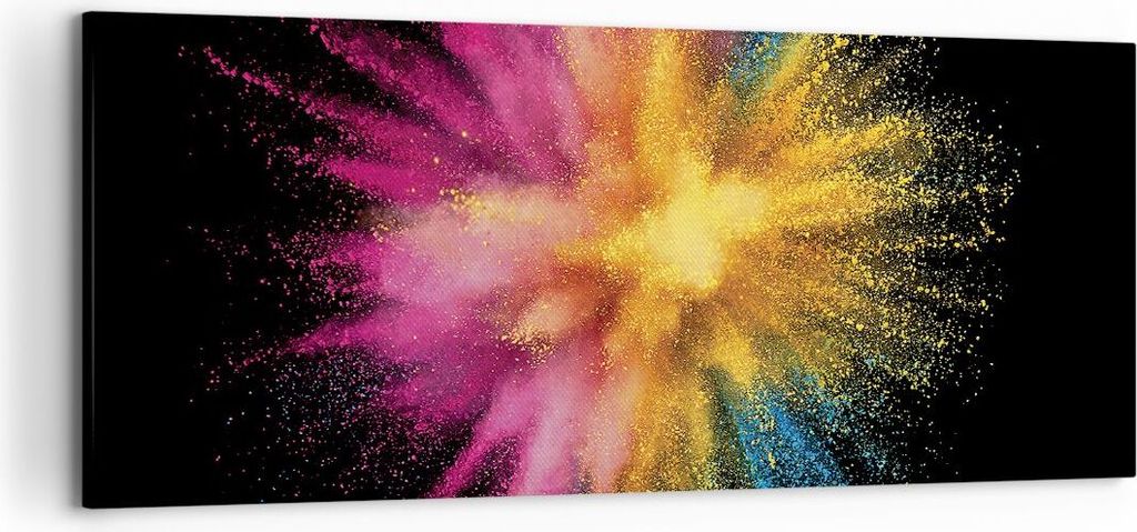 Bild auf Leinwand - Leinwandbild - Einteilig - Bunt Staub Explosion - 120x50cm - Wand Bild - Wanddeko - Wandbilder - Leinwanddruck - Bilder - Wandd...