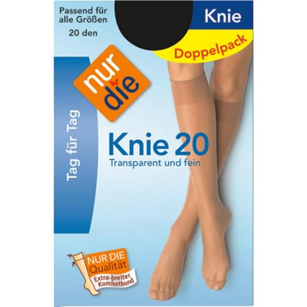NUR DIE Kniestrümpfe 20 DEN 2er Pack - perle - one size